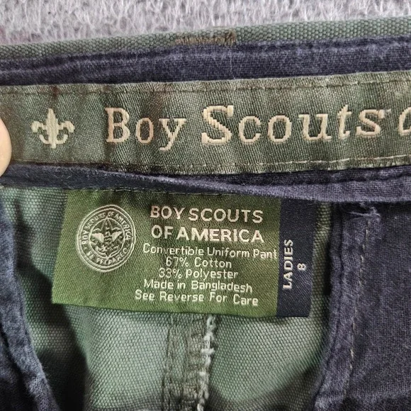 Boy Scouts of America Ladies 8 Convertible Cargo Pants Green Outdoor 30x25 - Picture 4 of 9